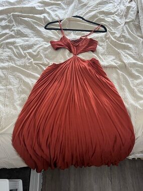 Women’s Spaghetti Strap Cutout Maxi Dress - Rust